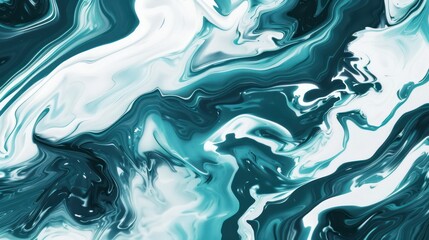 Fototapeta premium Abstract Swirling Blue and White Painting