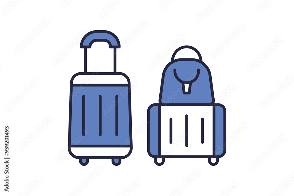 Poster luggage icon. icon related to action plan. suitable for web site, app, user interfaces. flat line ic