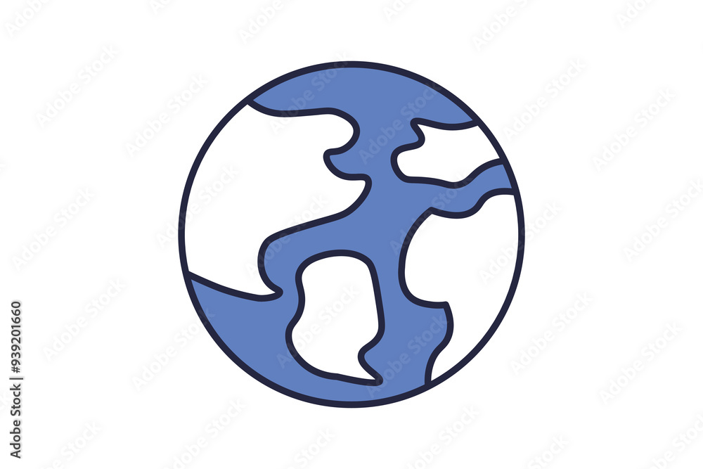 Poster globe icon. icon related to action plan. suitable for web site, app, user interfaces. flat line icon