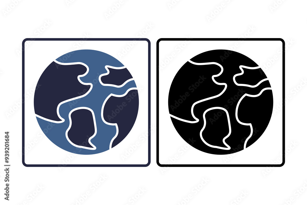 Poster globe icon. icon related to action plan. suitable for web site, app, user interfaces. solid icon sty