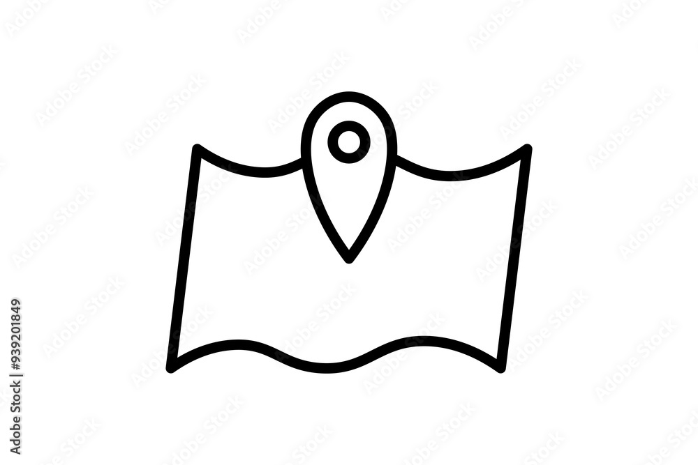 Aufkleber location pin icon. icon related to action plan. suitable for web site, app, user interfaces. line ic
