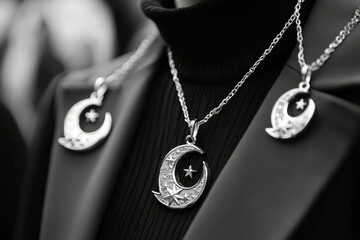 Crescent Moon and Star Pendant Cultural Celebration Islam Religion Spiritual Symbol