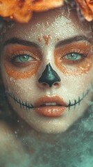 Fototapeta premium Calavera Catrina Wallpaper: Celebration of Life and Death