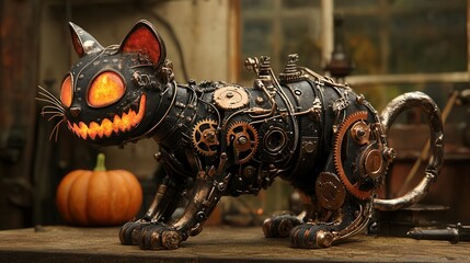 Steampunk Mechanical Cat
