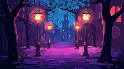 Snowy Night in the City