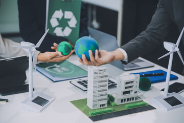Carbon offset price report CO2 emission. Future growth Net zero waste in ESG ethical SME office...