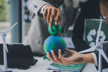 Carbon offset price report CO2 emission. Future growth Net zero waste in ESG ethical SME office...