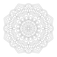 Decorative Mandala page zen tangle design colouring book page
