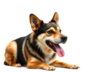 Dog with depression isolate on a white background. Generative AI Illustration