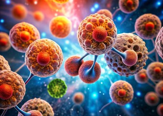 Kidney Cancer Cells: Microscopic, Ethereal, Fractured