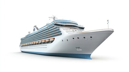 Cruise ship  Ferry sailing on white background