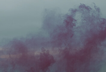 red smoke on sky backgroung 