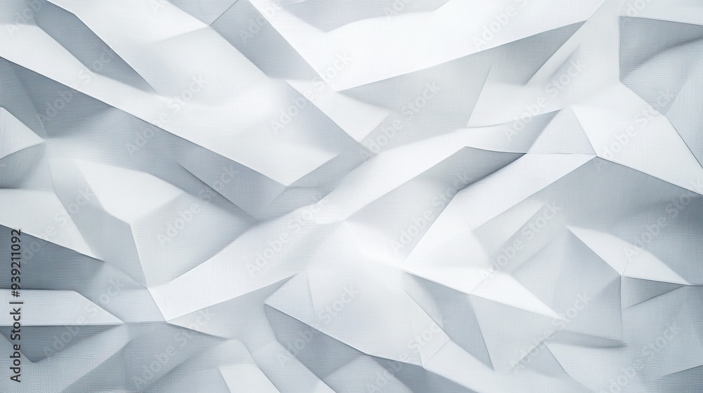 Poster subtle geometric pattern in various shades of white, creating a refined and minimalist abstract back