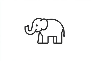 Elephant Line Icon.