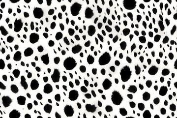A seamless pattern of Dalmatian fur with black spots on a white background, AI Generated