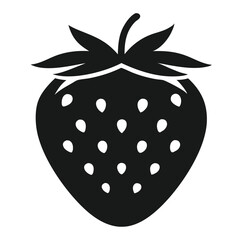 strawberry silhouette vector on a white background