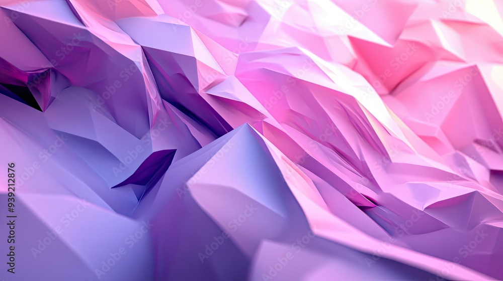 Poster abstract background featuring layered polygons in various sizes and shades, creating a sense of dept