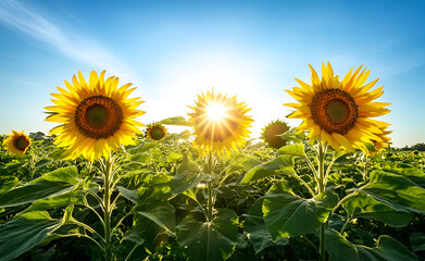 Obraz premium Sunflower in Golden Hour Light