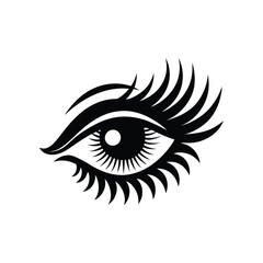 an eye drawn on a white background with a black outline.
