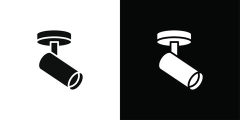 ceiling spotlight icon Black line art vector logo set