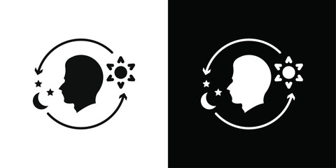 Circadian rhythms icon Black line art vector logo set