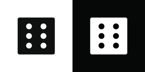 Dice Six Icon Black line art vector logo set