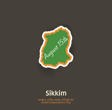Celebrate independence of India with this unique Sikkim vector sticker! Perfect for greeting cards, social media posts, and festive decorations. Capture the spirit of August 15th.