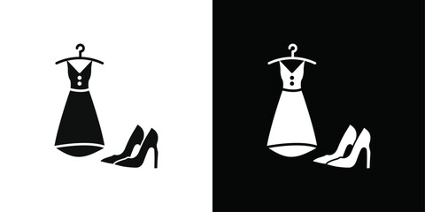 Fashion boutique icon Black line art vector logo set