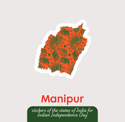 Celebrate independence of India with this unique Manipur vector sticker! Perfect for greeting cards, social media posts, and festive decorations. Capture the spirit of August 15th.