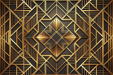 Opulent Art Deco Glamour: Luxurious, Sophisticated, Linear, Gold, Geometric