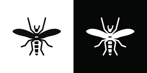 malaria icon Black line art vector logo set