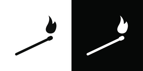Matches icon Black line art vector logo set