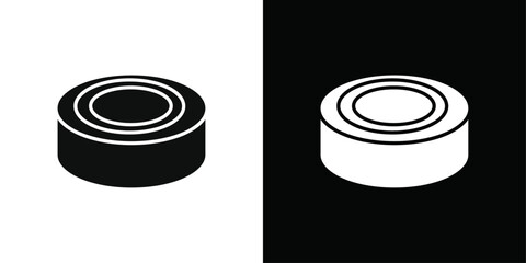 Puck icon Black line art vector logo set
