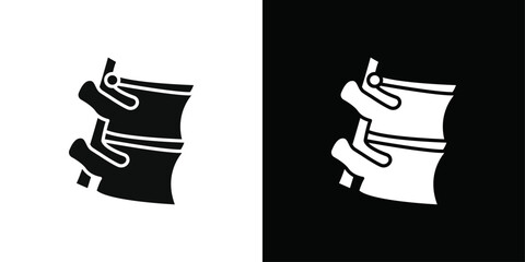 Radiculopathy radicular syndrome icon Black line art vector logo set