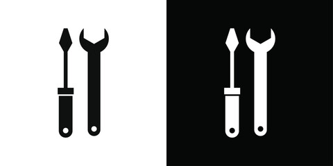 Repair icon Black line art vector logo set