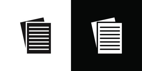 Script icon Black line art vector logo set