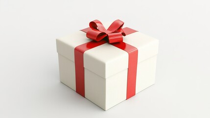 Obraz premium Gift Box on White Background: A Classic and Elegant Gift Box Set Against a Clean White Background.