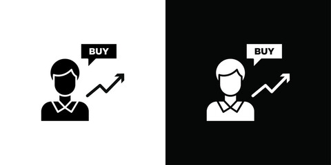 Stock buy icon Black line art vector logo set