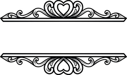 Borders and dividers decorative ornate element. Decorative vintage Flourish filigree engraving ornamental vector design