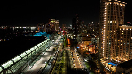 Convention Center At San Diego In California United States. Megalopolis Downtown Cityscape. Business Travel. Convention Center At San Diego In California United States. 