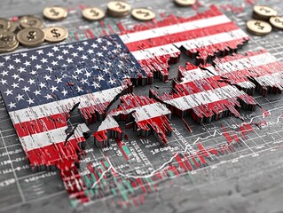 Dollar currency devaluation of saving and wealth. Global economy recession crisis concept