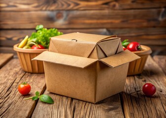 Rustic Kraft Food Container Box: Natural, Organic, Sustainable, Vintage, Brown