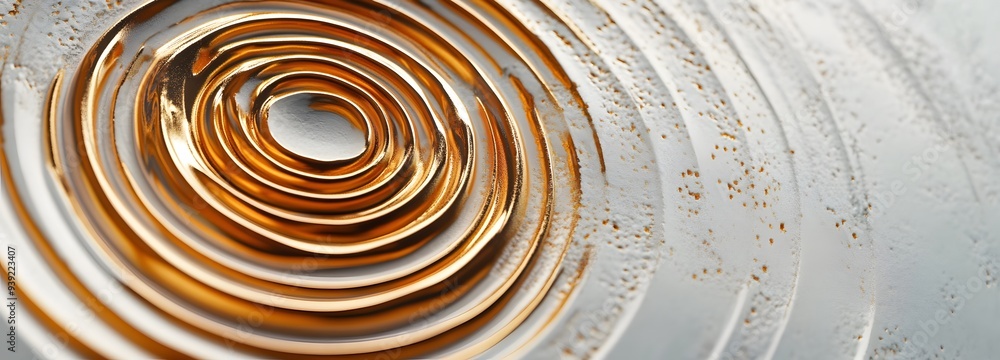 Poster 68. contemporary abstract 3d render with floating geometric patterns and a rich circle ceramic surfa