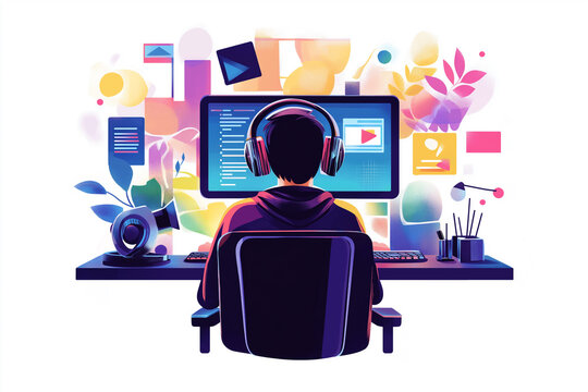 International Podcast Day vector illustration - Podcast day dedicates September 30th and is an international celebration of the power of podcasts - Powered by Adobe