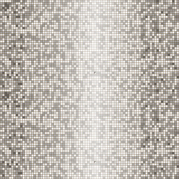 Disco ball silver gray mosaic pattern, shiny background. Metallic sequin foil or mirror backdrop. Abstract halftone wallpaper.