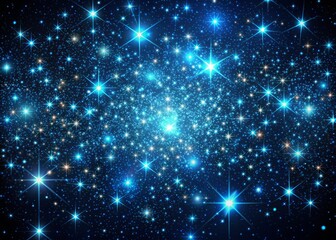 Starry Night Radiance: Tiny blue circles resemble twinkling stars against a dark background, creating a celestial panorama.