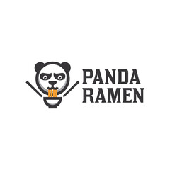 panda ramen logo vector