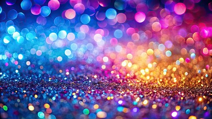 Fototapeta premium Vibrant colorful glittering background with iridescent hues of pink, purple, blue, and gold, creating a dazzling, festive, and celebratory atmosphere, perfect for parties or special occasions.