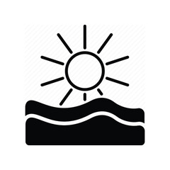 Mountains, landscape, adventure icon