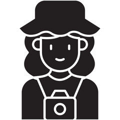 Tourist, backpacker, destination icon